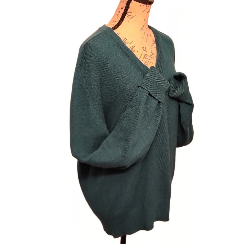Vintage 90s Clan Douglas Womens 100% Cashmere Sweater XL Teal Old Money Heritage - Picture 4 of 7